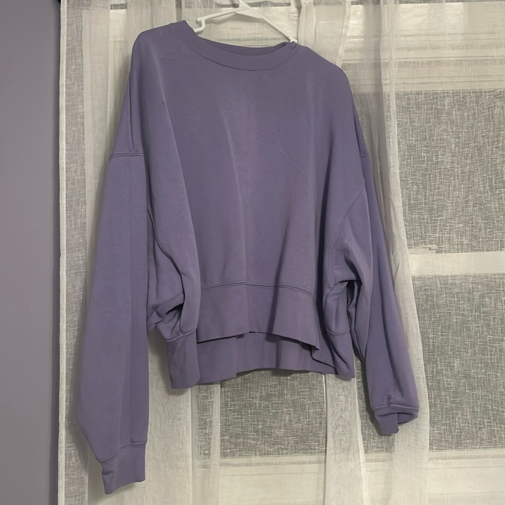 Purple oversized crew neck